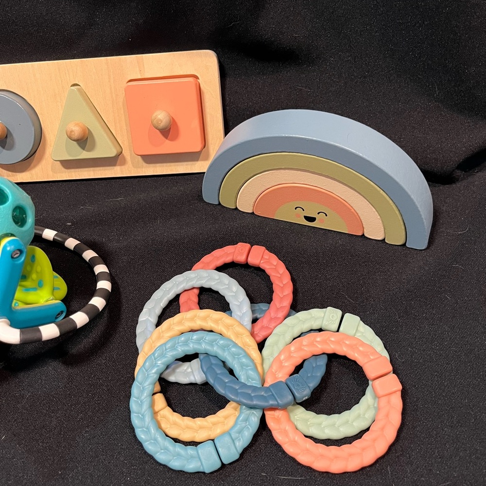7 Pc Bundle Wooden Baby Educational Learning Toys Building Skills Through Play